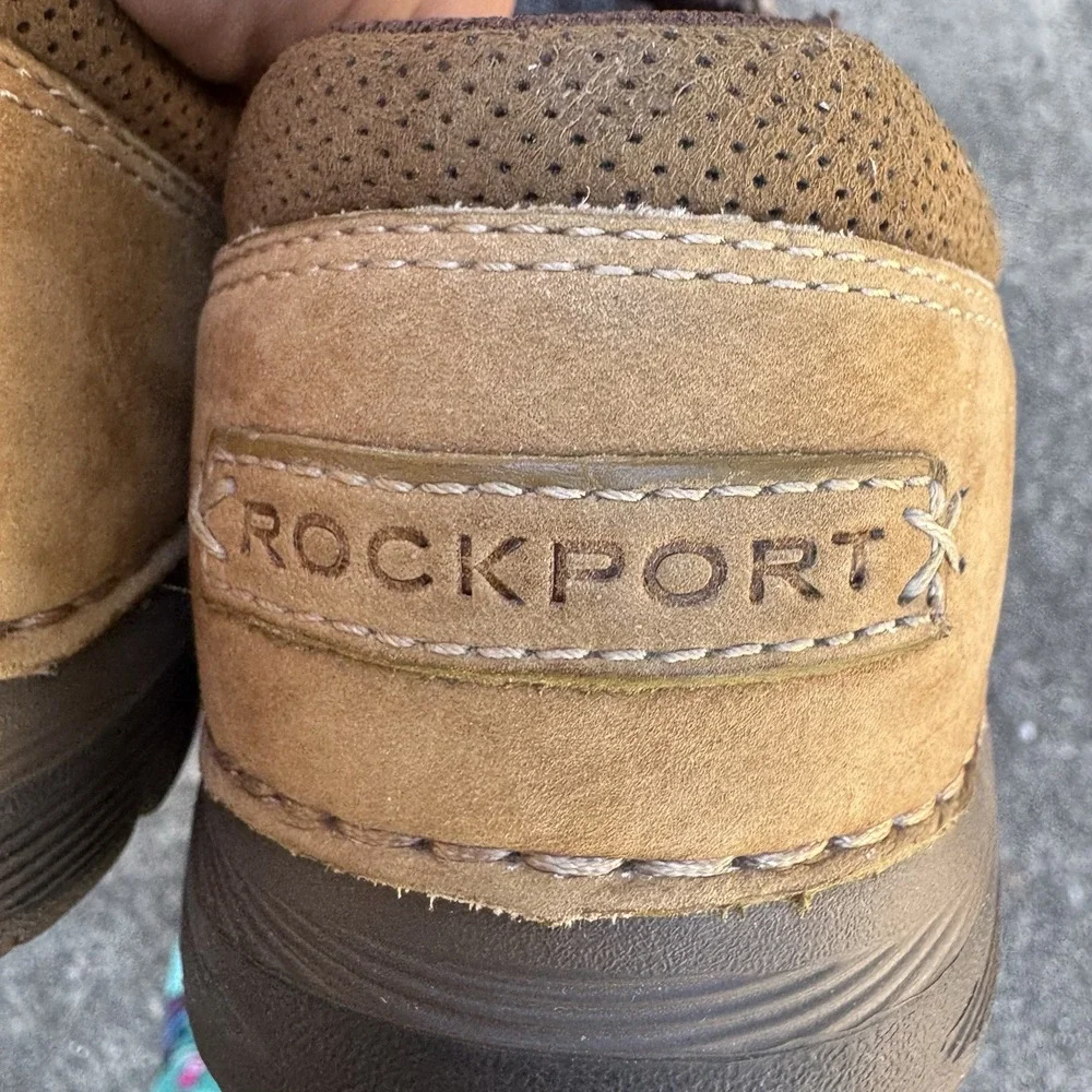 Rockport Adiprene By adidas Loafers Mens Sz 7.5W Tan Brown Slide On Comfort Shoe